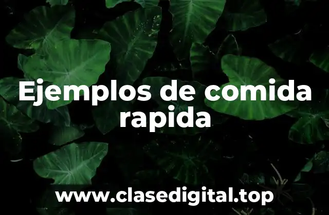Ejemplos de comida rapida