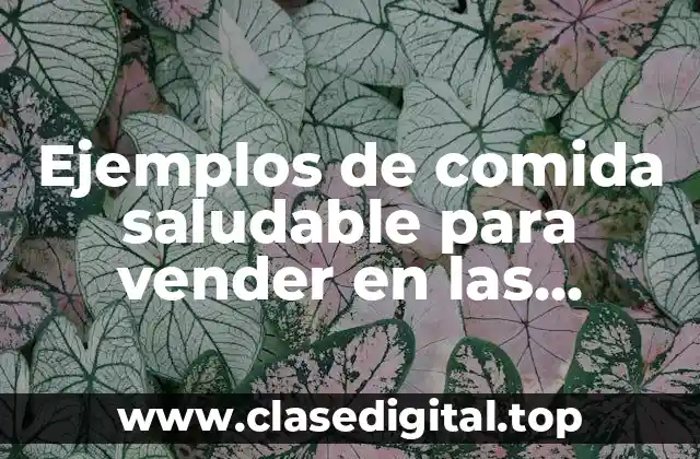 Ejemplos de comida saludable para vender en las escuelas y Significado