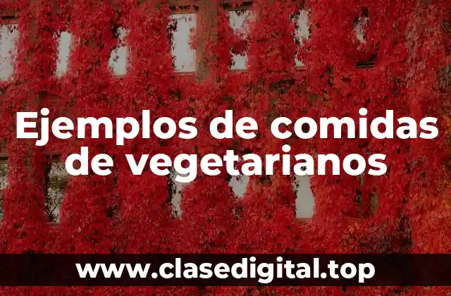 Ejemplos de comidas de vegetarianos