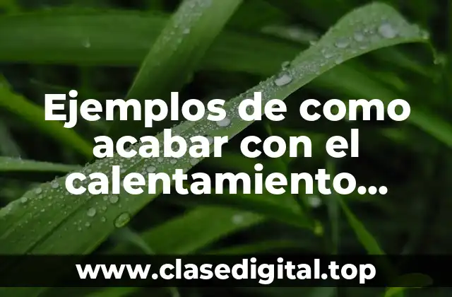 Ejemplos de como acabar con el calentamiento global