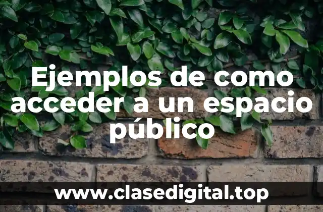 Ejemplos de como acceder a un espacio público