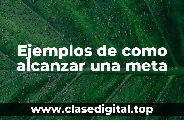 Ejemplos de como alcanzar una meta