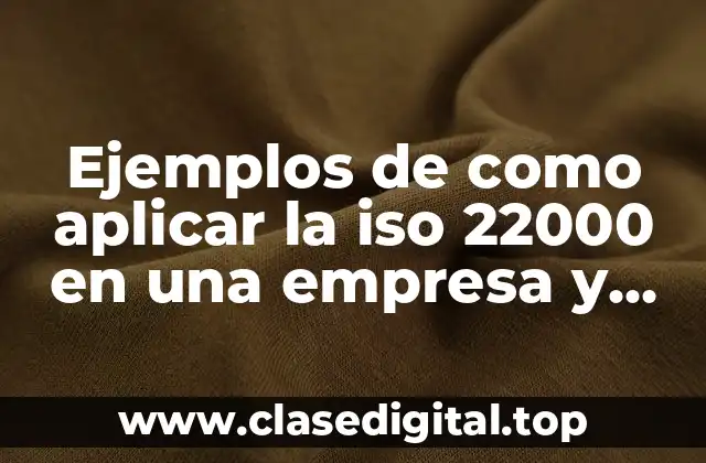 Ejemplos de como aplicar la iso 22000 en una empresa y Significado