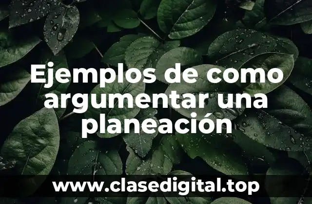 Ejemplos de como argumentar una planeación