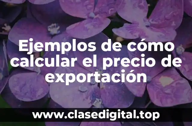 Ejemplos de cómo calcular el precio de exportación