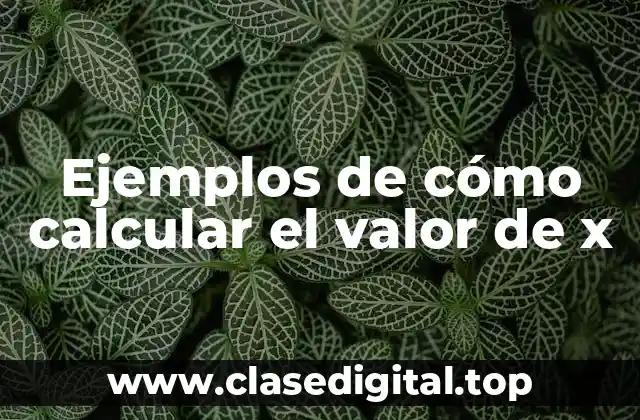 Ejemplos de cómo calcular el valor de x