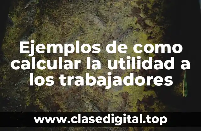 Ejemplos de como calcular la utilidad a los trabajadores
