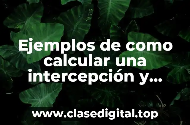 Ejemplos de como calcular una intercepción y Significado