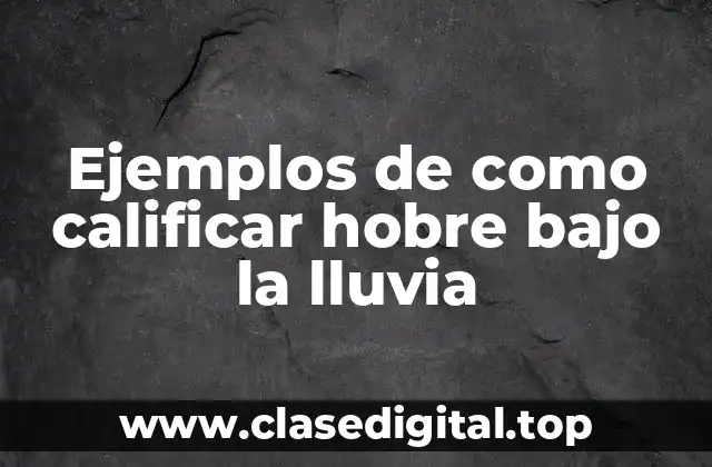 Ejemplos de como calificar hobre bajo la lluvia