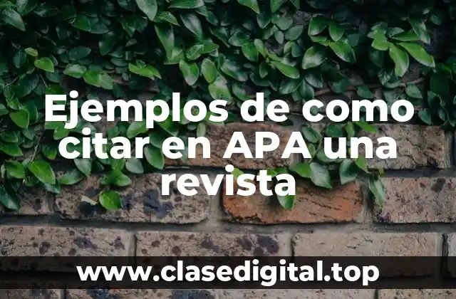 Ejemplos de como citar en APA una revista