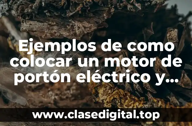 Ejemplos de como colocar un motor de portón eléctrico y Significado