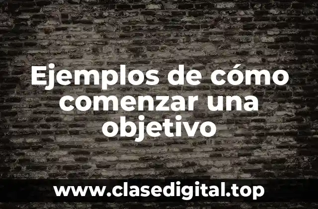 Ejemplos de cómo comenzar una objetivo