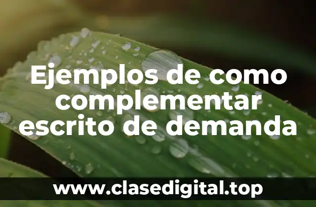 Ejemplos de como complementar escrito de demanda