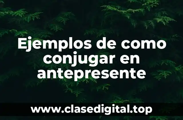 Ejemplos de como conjugar en antepresente