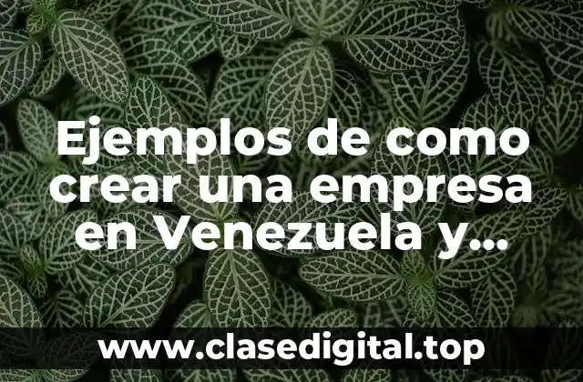 Ejemplos de como crear una empresa en Venezuela y Significado