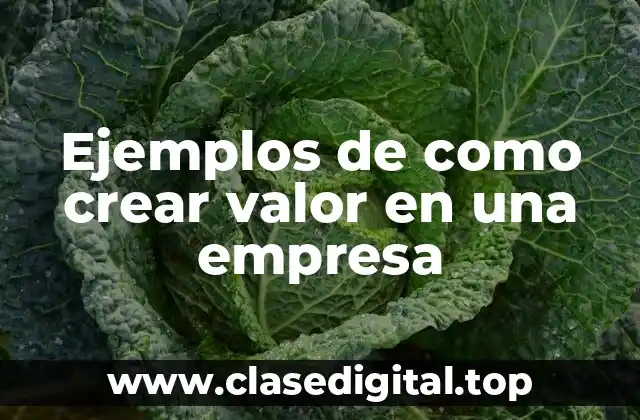 Ejemplos de como crear valor en una empresa