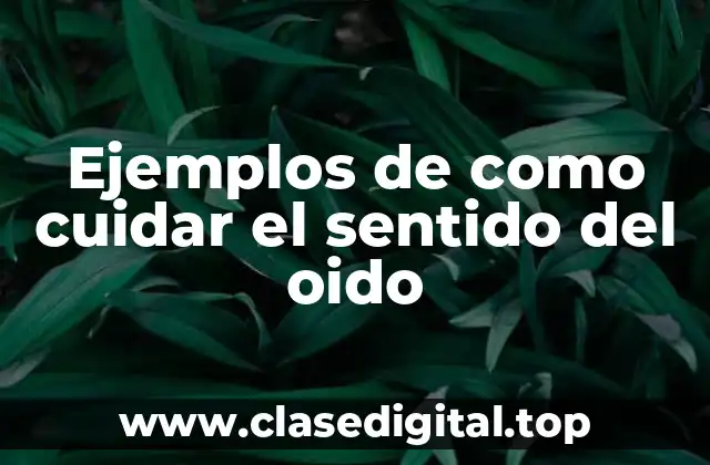 Ejemplos de como cuidar el sentido del oido