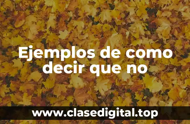 Ejemplos de como decir que no