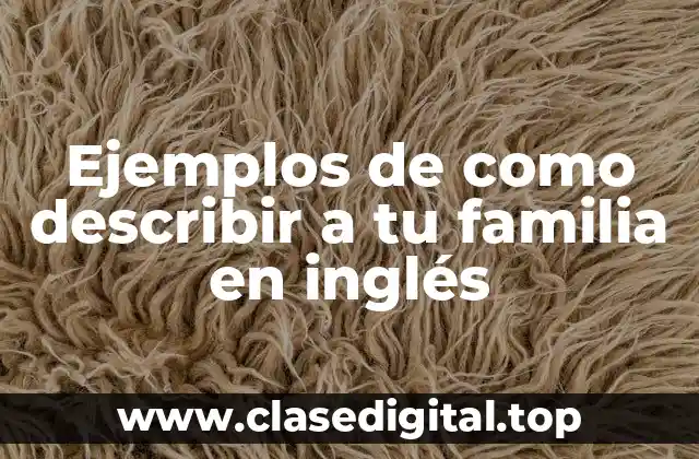 Ejemplos de como describir a tu familia en inglés