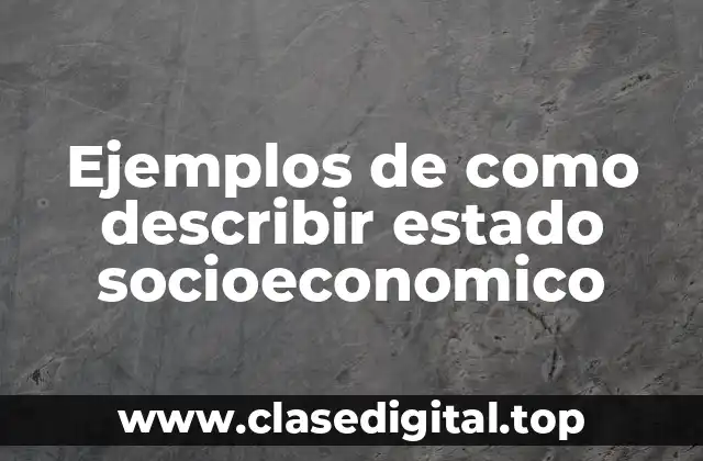 Ejemplos de como describir estado socioeconomico