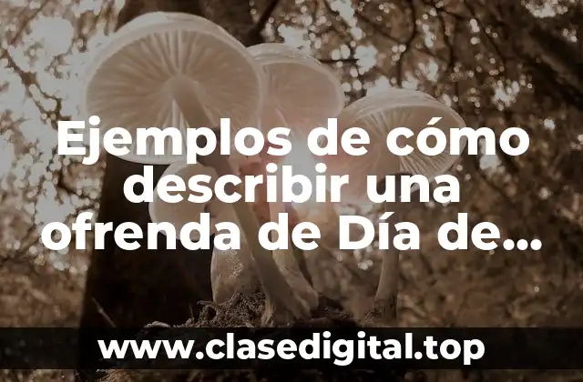 Ejemplos de cómo describir una ofrenda de Día de Muertos