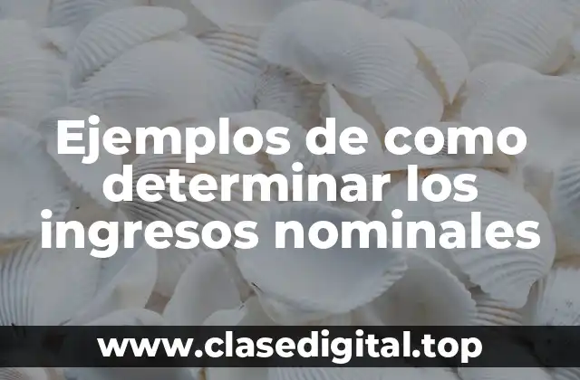 Ejemplos de como determinar los ingresos nominales