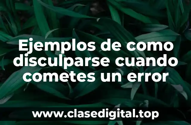 Ejemplos de como disculparse cuando cometes un error