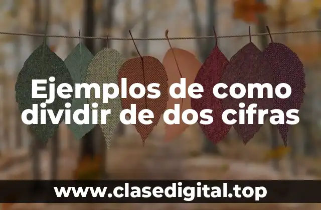 Ejemplos de como dividir de dos cifras