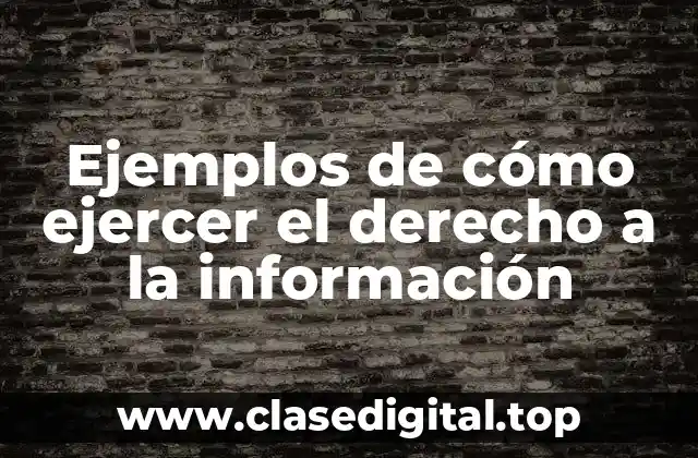 Ejemplos de cómo ejercer el derecho a la información