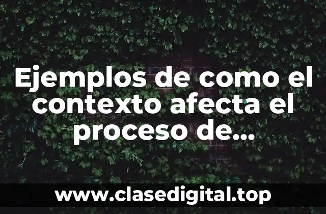 Ejemplos de como el contexto afecta el proceso de comunicación