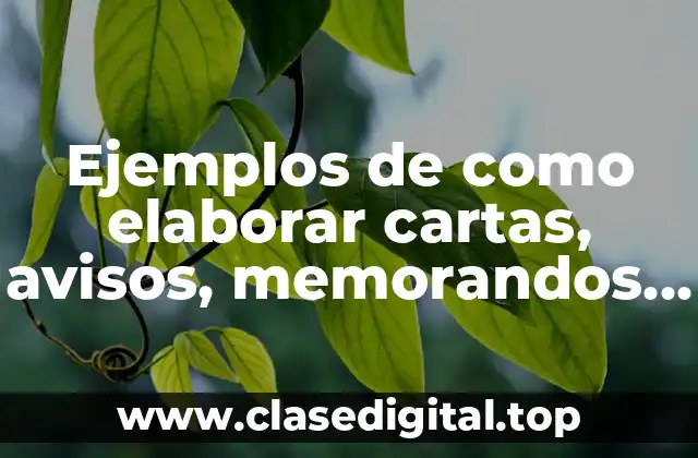 Ejemplos de como elaborar cartas, avisos, memorandos y circulares