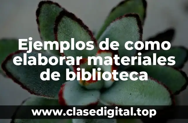 Ejemplos de como elaborar materiales de biblioteca
