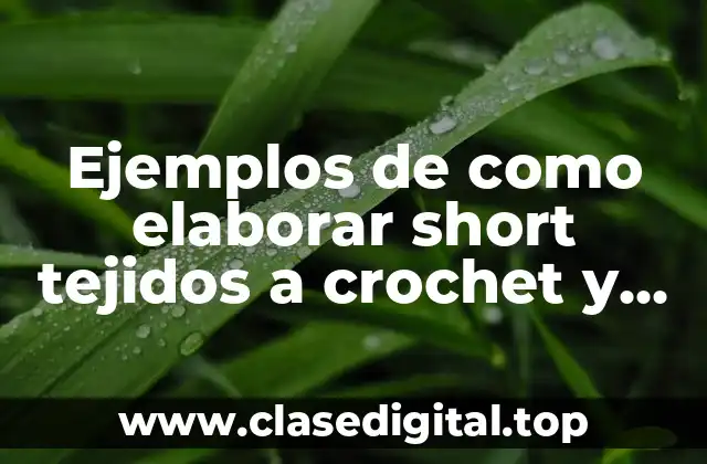 Ejemplos de como elaborar short tejidos a crochet y Significado
