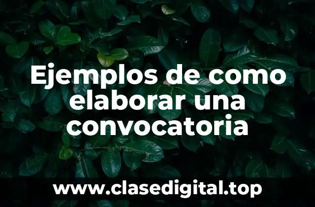 Ejemplos de como elaborar una convocatoria