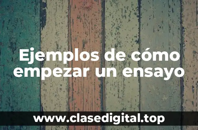 Ejemplos de cómo empezar un ensayo