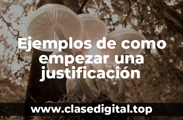 Ejemplos de como empezar una justificación