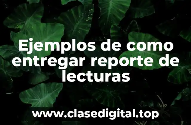 Ejemplos de como entregar reporte de lecturas