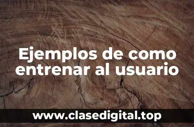 Ejemplos de como entrenar al usuario