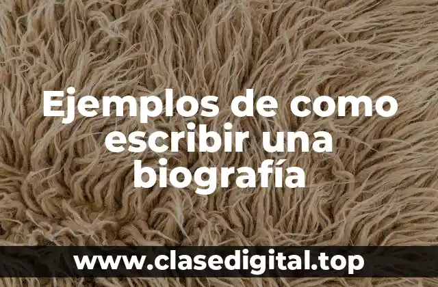 Ejemplos de como escribir una biografía
