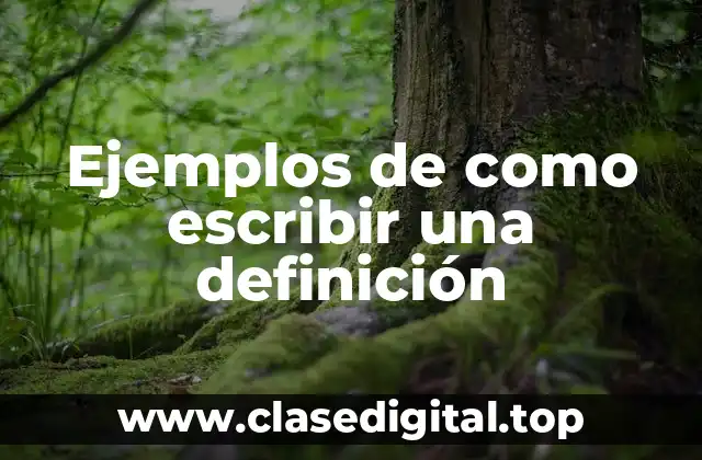 Ejemplos de como escribir una definición