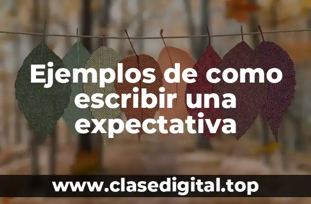 Ejemplos de como escribir una expectativa