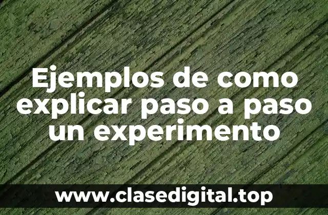 Ejemplos de como explicar paso a paso un experimento