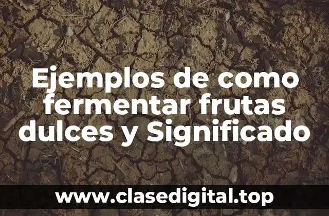 Ejemplos de como fermentar frutas dulces y Significado