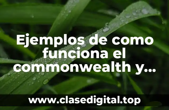 Ejemplos de como funciona el commonwealth y Significado