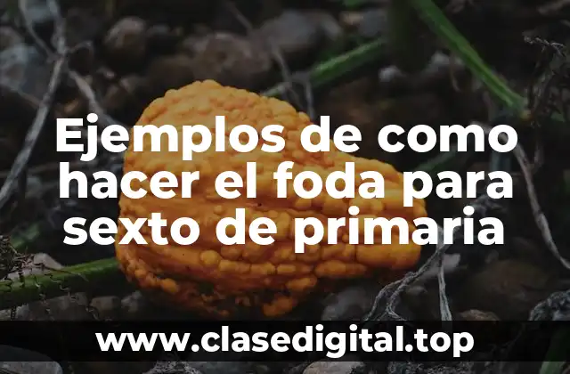 Ejemplos de como hacer el foda para sexto de primaria