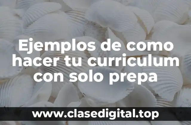 Ejemplos de como hacer tu curriculum con solo prepa