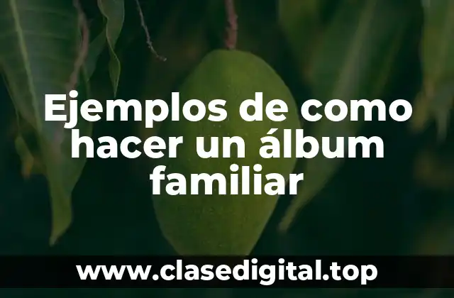 Ejemplos de como hacer un álbum familiar