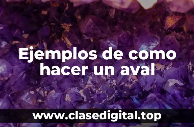 Ejemplos de como hacer un aval