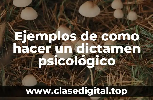 Ejemplos de como hacer un dictamen psicológico
