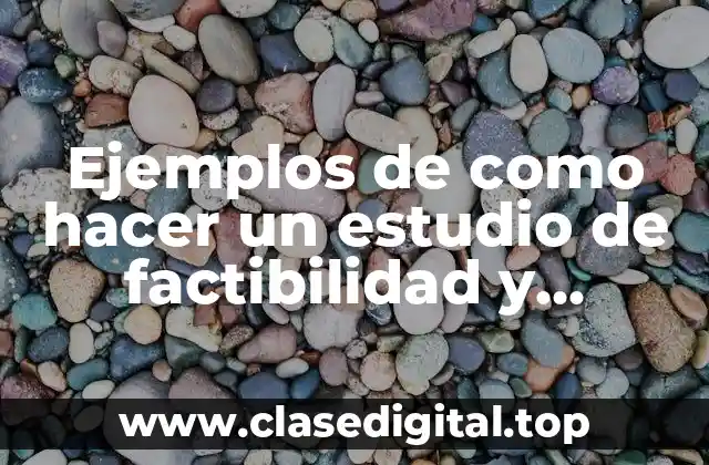 Ejemplos de como hacer un estudio de factibilidad y Significado